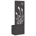 vidaXL Ghiveci de Grădină cu Panou Decorativ Negru 50 x 140 cm