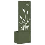 vidaXL Ghiveci de Grădină cu Panou Decorativ Olivengrønn 50 x 140 cm