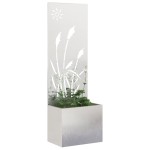 vidaXL Ghiveci de Grădină cu Panou Decorativ Argintiu 50 x 140 cm vidaXL Ghiveci de Grădină cu Panou Decorativ Argintiu 50 x 140 cm