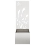 vidaXL Ghiveci de Grădină cu Panou Decorativ Argintiu 50 x 140 cm vidaXL Ghiveci de Grădină cu Panou Decorativ Argintiu 50 x 140 cm