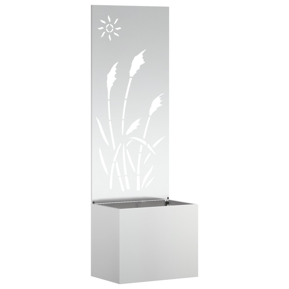 vidaXL Ghiveci de Grădină cu Panou Decorativ Argintiu 50 x 140 cm