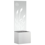 vidaXL Ghiveci de Grădină cu Panou Decorativ Argintiu 50 x 140 cm vidaXL Ghiveci de Grădină cu Panou Decorativ Argintiu 50 x 140 cm