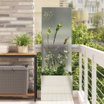 vidaXL Ghiveci de Grădină cu Panou Decorativ Argintiu 50 x 140 cm vidaXL Ghiveci de Grădină cu Panou Decorativ Argintiu 50 x 140 cm