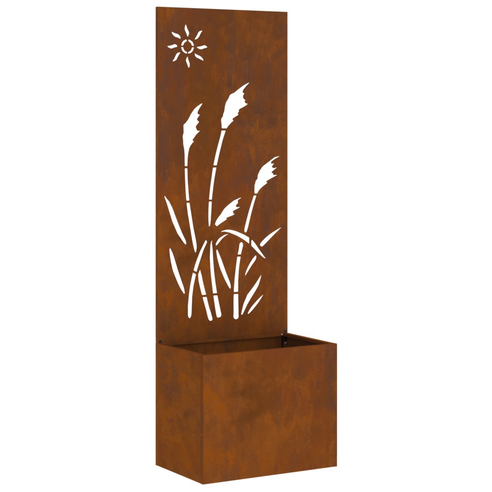 vidaXL Ghiveci de Grădină cu Panou Decorativ Ruginit 50 x 140 cm