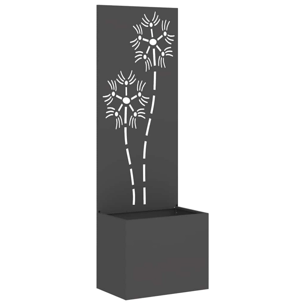 vidaXL Ghiveci de Grădină cu Panou Decorativ Negru 50 x 140 cm