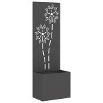 vidaXL Ghiveci de Grădină cu Panou Decorativ Negru 50 x 140 cm vidaXL Ghiveci de Grădină cu Panou Decorativ Negru 50 x 140 cm