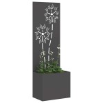 vidaXL Ghiveci de Grădină cu Panou Decorativ Negru 50 x 140 cm vidaXL Ghiveci de Grădină cu Panou Decorativ Negru 50 x 140 cm