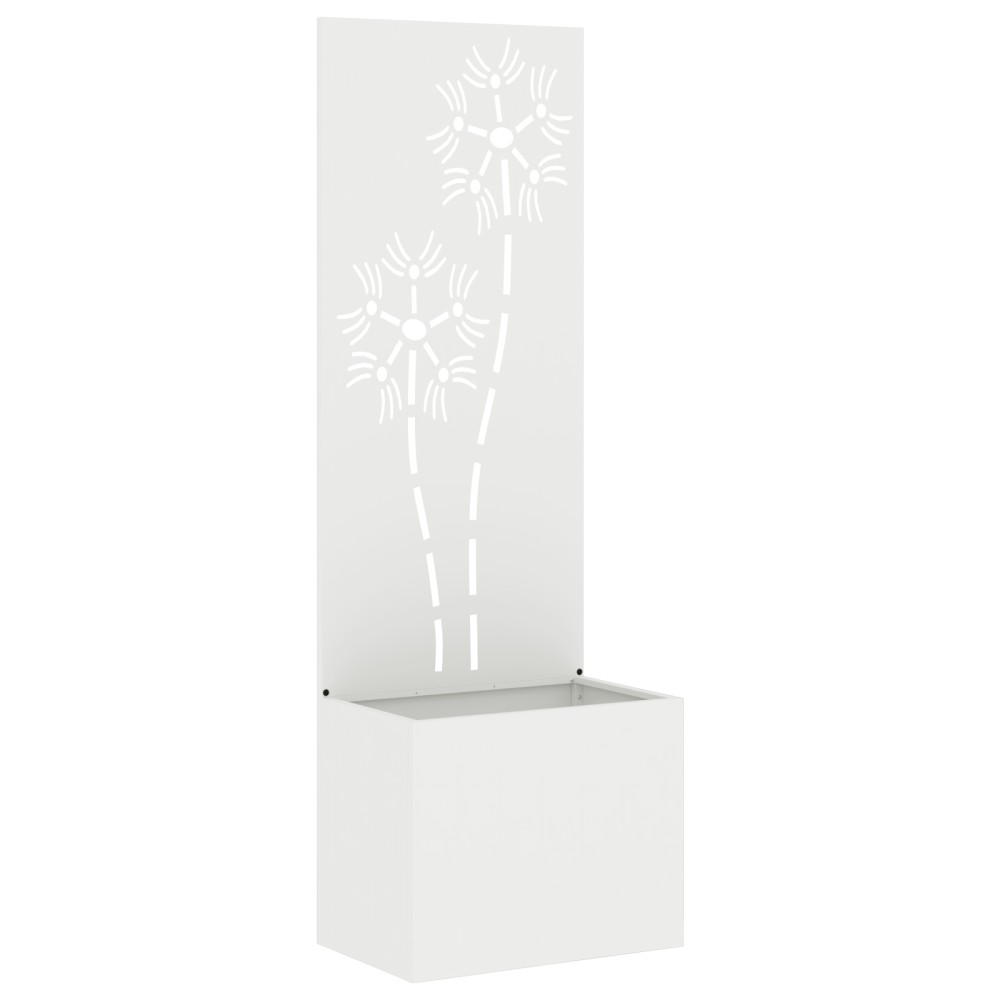 vidaXL Ghiveci de Grădină cu Panou Decorativ Alb 50 x 140 cm