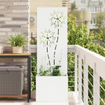 vidaXL Ghiveci de Grădină cu Panou Decorativ Alb 50 x 140 cm vidaXL Ghiveci de Grădină cu Panou Decorativ Alb 50 x 140 cm