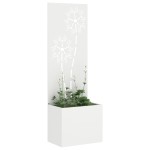vidaXL Ghiveci de Grădină cu Panou Decorativ Alb 50 x 140 cm vidaXL Ghiveci de Grădină cu Panou Decorativ Alb 50 x 140 cm