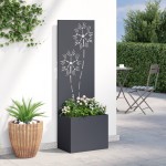 vidaXL Ghiveci de Grădină cu Panou Decorativ Antracit 50 x 140 cm
