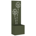 vidaXL Ghiveci de Grădină cu Panou Decorativ Olivengrønn 50 x 140 cm vidaXL Ghiveci de Grădină cu Panou Decorativ Olivengrønn 50 x 140 cm