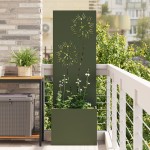 vidaXL Ghiveci de Grădină cu Panou Decorativ Olivengrønn 50 x 140 cm vidaXL Ghiveci de Grădină cu Panou Decorativ Olivengrønn 50 x 140 cm