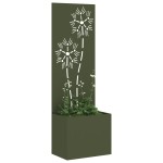 vidaXL Ghiveci de Grădină cu Panou Decorativ Olivengrønn 50 x 140 cm vidaXL Ghiveci de Grădină cu Panou Decorativ Olivengrønn 50 x 140 cm