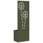 vidaXL Ghiveci de Grădină cu Panou Decorativ Olivengrønn 50 x 140 cm vidaXL Ghiveci de Grădină cu Panou Decorativ Olivengrønn 50 x 140 cm