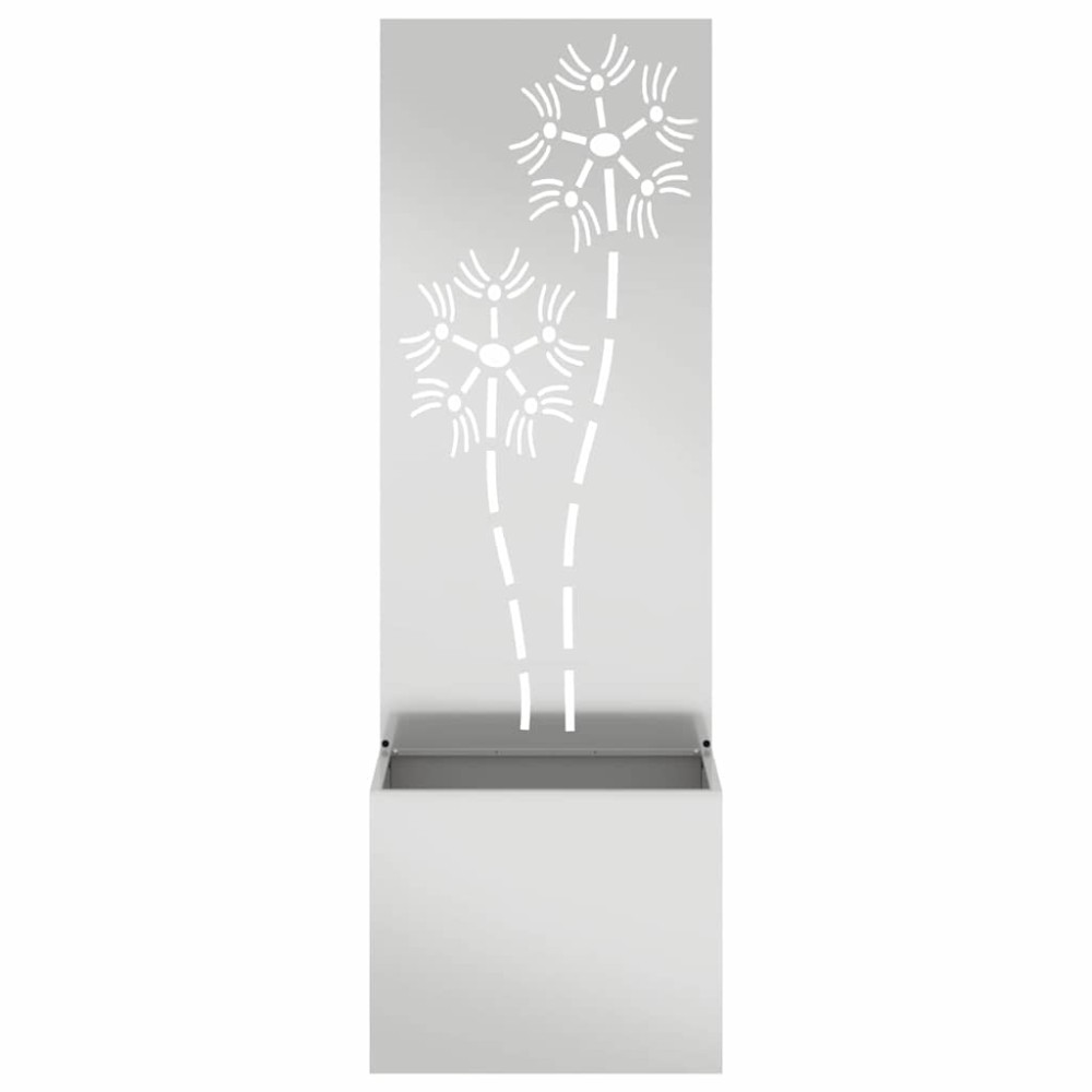 vidaXL Ghiveci de Grădină cu Panou Decorativ Argintiu 50 x 140 cm