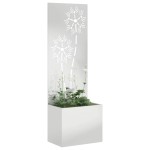 vidaXL Ghiveci de Grădină cu Panou Decorativ Argintiu 50 x 140 cm vidaXL Ghiveci de Grădină cu Panou Decorativ Argintiu 50 x 140 cm