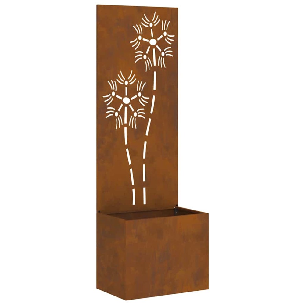 vidaXL Ghiveci de Grădină cu Panou Decorativ Ruginit 50 x 140 cm