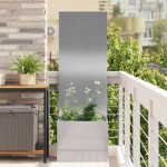 vidaXL Ghiveci de Grădină cu Panou Decorativ Argintiu 50 x 140 cm vidaXL Ghiveci de Grădină cu Panou Decorativ Argintiu 50 x 140 cm