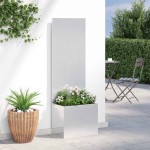 vidaXL Ghiveci de Grădină cu Panou Decorativ Argintiu 50 x 140 cm vidaXL Ghiveci de Grădină cu Panou Decorativ Argintiu 50 x 140 cm