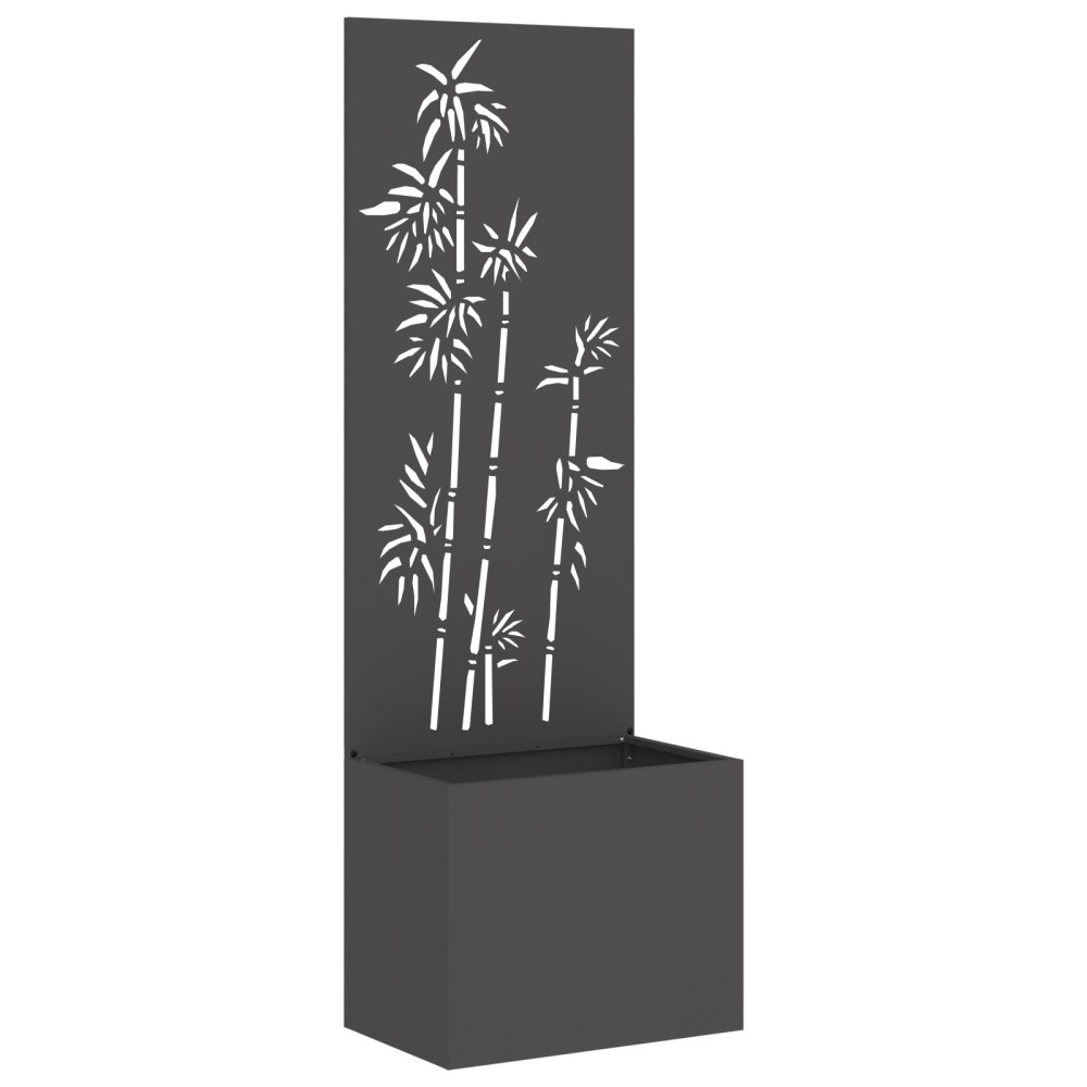 vidaXL Ghiveci de Grădină cu Panou Decorativ Negru 50 x 140 cm