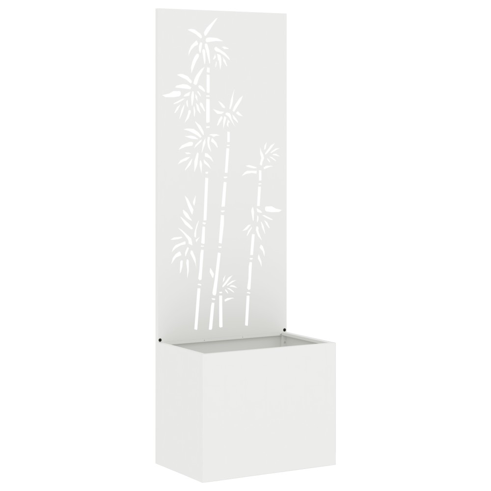 vidaXL Ghiveci de Grădină cu Panou Decorativ Alb 50 x 140 cm