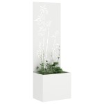 vidaXL Ghiveci de Grădină cu Panou Decorativ Alb 50 x 140 cm vidaXL Ghiveci de Grădină cu Panou Decorativ Alb 50 x 140 cm