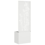 vidaXL Ghiveci de Grădină cu Panou Decorativ Alb 50 x 140 cm vidaXL Ghiveci de Grădină cu Panou Decorativ Alb 50 x 140 cm