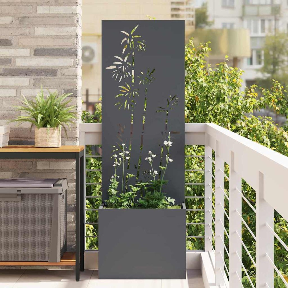 vidaXL Ghiveci de Grădină cu Panou Decorativ Antracit 50 x 140 cm