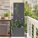 vidaXL Ghiveci de Grădină cu Panou Decorativ Antracit 50 x 140 cm vidaXL Ghiveci de Grădină cu Panou Decorativ Antracit 50 x 140 cm