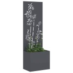 vidaXL Ghiveci de Grădină cu Panou Decorativ Antracit 50 x 140 cm vidaXL Ghiveci de Grădină cu Panou Decorativ Antracit 50 x 140 cm