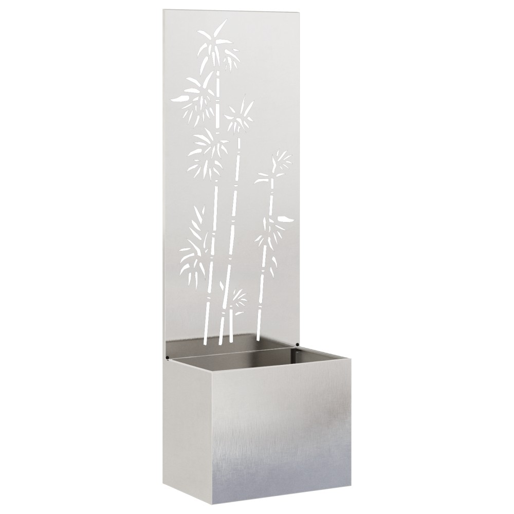 vidaXL Ghiveci de Grădină cu Panou Decorativ Argintiu 50 x 140 cm