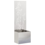 vidaXL Ghiveci de Grădină cu Panou Decorativ Argintiu 50 x 140 cm vidaXL Ghiveci de Grădină cu Panou Decorativ Argintiu 50 x 140 cm