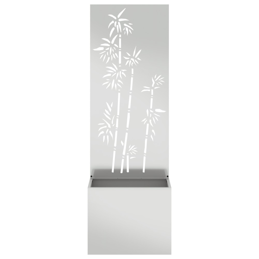 vidaXL Ghiveci de Grădină cu Panou Decorativ Argintiu 50 x 140 cm