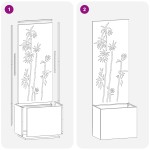 vidaXL Ghiveci de Grădină cu Panou Decorativ Argintiu 50 x 140 cm