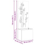 vidaXL Ghiveci de Grădină cu Panou Decorativ Argintiu 50 x 140 cm