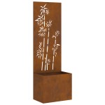 vidaXL Ghiveci de Grădină cu Panou Decorativ Ruginit 50 x 140 cm vidaXL Ghiveci de Grădină cu Panou Decorativ Ruginit 50 x 140 cm