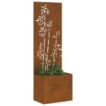 vidaXL Ghiveci de Grădină cu Panou Decorativ Ruginit 50 x 140 cm vidaXL Ghiveci de Grădină cu Panou Decorativ Ruginit 50 x 140 cm