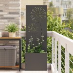vidaXL Ghiveci de Grădină cu Panou Decorativ Negru 50 x 140 cm vidaXL Ghiveci de Grădină cu Panou Decorativ Negru 50 x 140 cm