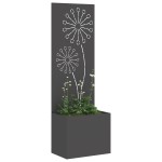 vidaXL Ghiveci de Grădină cu Panou Decorativ Negru 50 x 140 cm vidaXL Ghiveci de Grădină cu Panou Decorativ Negru 50 x 140 cm