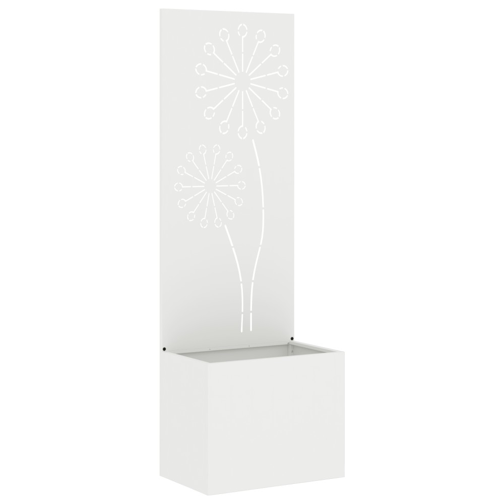 vidaXL Ghiveci de Grădină cu Panou Decorativ Alb 50 x 140 cm