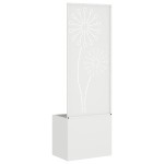 vidaXL Ghiveci de Grădină cu Panou Decorativ Alb 50 x 140 cm