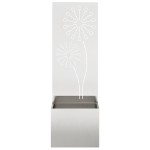 vidaXL Ghiveci de Grădină cu Panou Decorativ Argintiu 50 x 140 cm vidaXL Ghiveci de Grădină cu Panou Decorativ Argintiu 50 x 140 cm