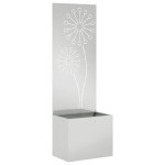 vidaXL Ghiveci de Grădină cu Panou Decorativ Argintiu 50 x 140 cm vidaXL Ghiveci de Grădină cu Panou Decorativ Argintiu 50 x 140 cm