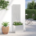 vidaXL Ghiveci de Grădină cu Panou Decorativ Argintiu 50 x 140 cm vidaXL Ghiveci de Grădină cu Panou Decorativ Argintiu 50 x 140 cm