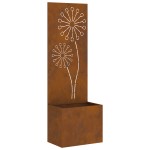 vidaXL Ghiveci de Grădină cu Panou Decorativ Ruginit 50 x 140 cm vidaXL Ghiveci de Grădină cu Panou Decorativ Ruginit 50 x 140 cm