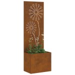 vidaXL Ghiveci de Grădină cu Panou Decorativ Ruginit 50 x 140 cm vidaXL Ghiveci de Grădină cu Panou Decorativ Ruginit 50 x 140 cm