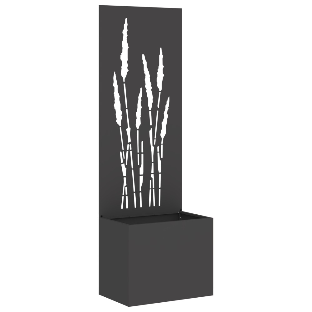 vidaXL Ghiveci de Grădină cu Panou Decorativ Negru 50 x 140 cm