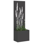 vidaXL Ghiveci de Grădină cu Panou Decorativ Negru 50 x 140 cm vidaXL Ghiveci de Grădină cu Panou Decorativ Negru 50 x 140 cm