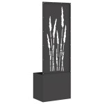 vidaXL Ghiveci de Grădină cu Panou Decorativ Negru 50 x 140 cm vidaXL Ghiveci de Grădină cu Panou Decorativ Negru 50 x 140 cm